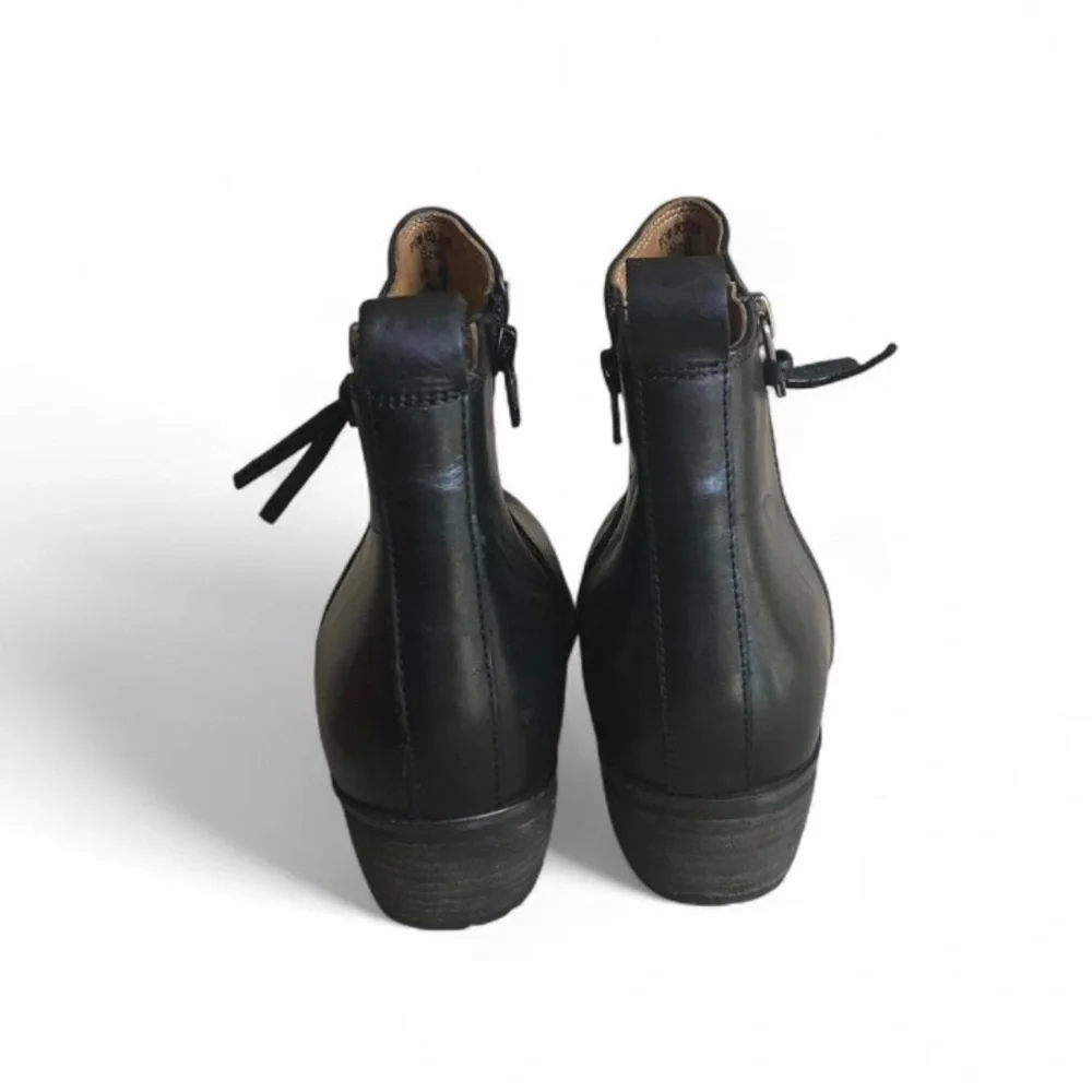 Journee Signature Womens Black Genuine Leather Charlotte Ankle Bootie Size 9